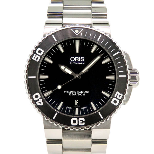 オリス　ORIS　アクイス　デイト　733 7653 4154M　ブラック　43mm　USED　中古