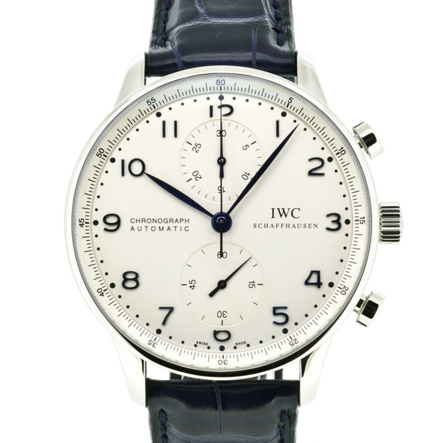 IWC　ポルトギーゼ　クロノグラフ　シルバー　青針　IW371417　自動巻　未使用品