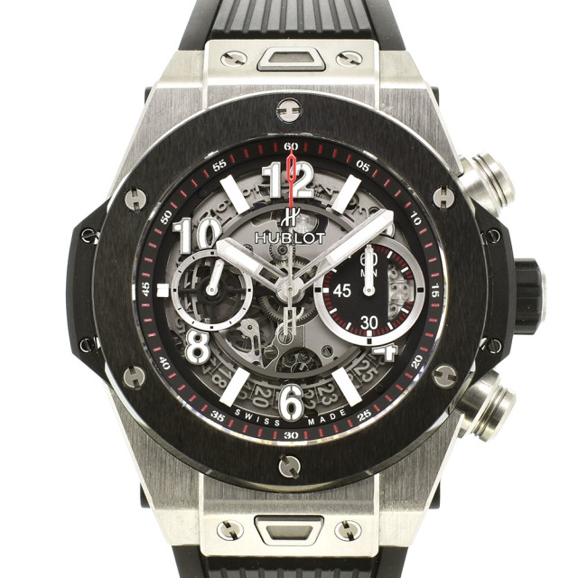 ウブロ　HUBLOT　ビッグバン　ウニコ　チタニウム　セラミック　411.NM.1170.RX　ラバーベルト　USED　中古