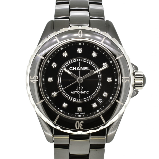 シャネル　CHANEL　J12　H1626　12Pダイヤ　ブラックセラミック　自動巻き　38mm　USED　中古