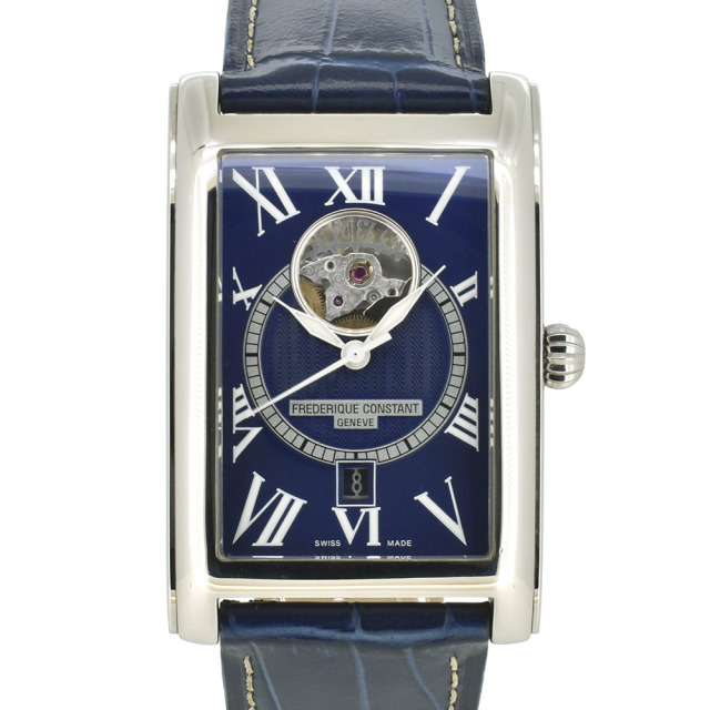 フレデリック・コンスタント　FREDERIQUE CONSTANT　カレ　ハートビート　FC-315NS4C26　世界500本限定　ネイビー　革ベルト　47×30.7mm　USED　中古