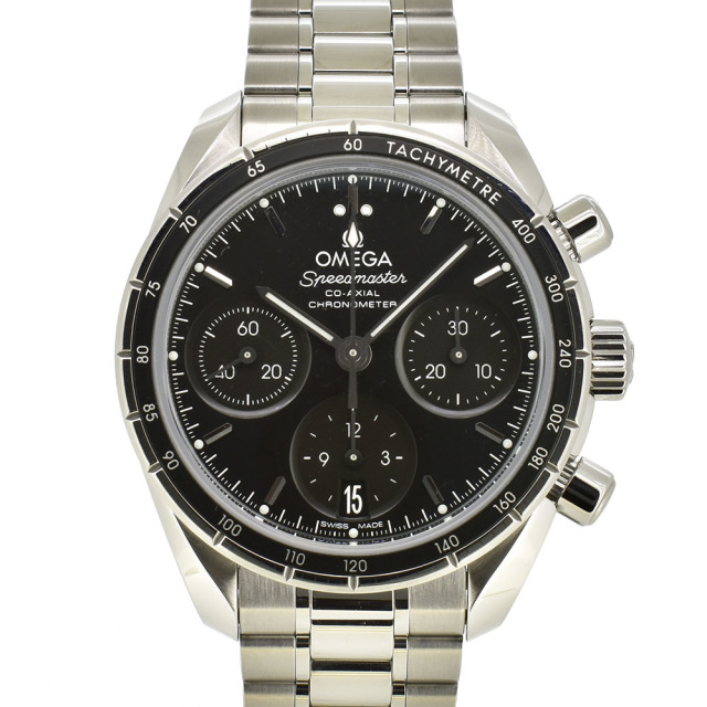 オメガ　OMEGA　スピードマスター 38　コーアクシャル 　324.30.38.50.01.001　SS　38mm　ブラック　未使用品