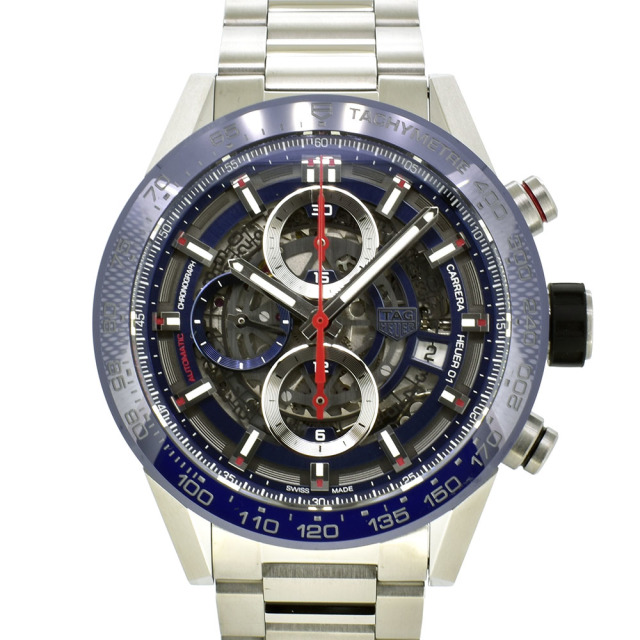 タグホイヤー　TAG HEUER　カレラ　キャリバーホイヤー01　CAR201T.BA0766　43mm　ブルー　USED　中古