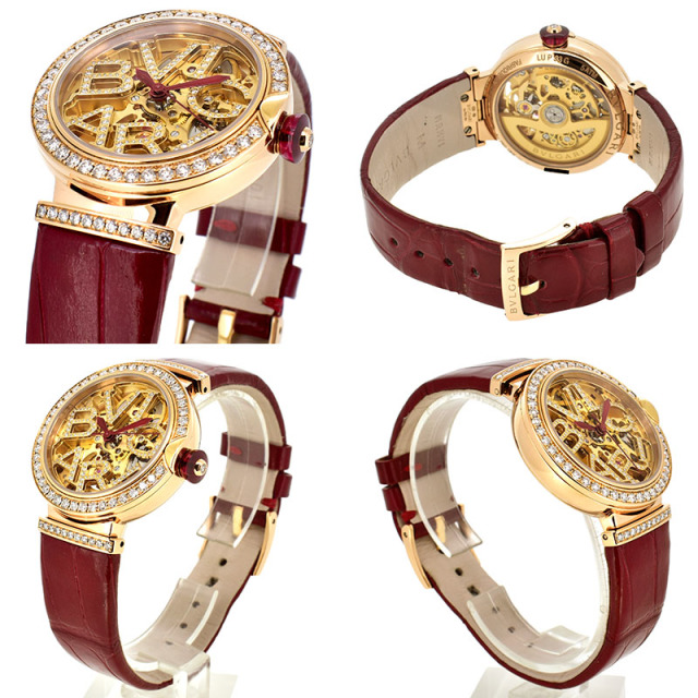 ブルガリ BVLGARI ルチェア スケルトン LUP33SKGDL レディース 33mm 18KPG 自動巻き USED 中古