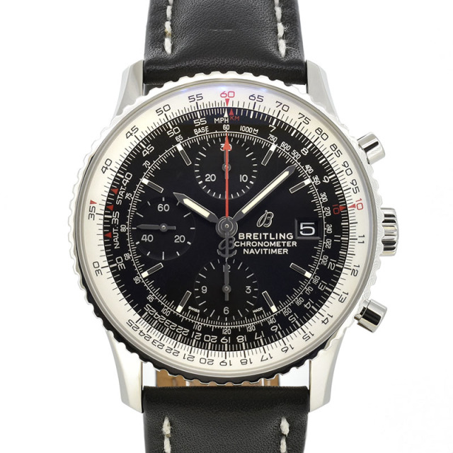 ブライトリング BREITLING ナビタイマー1 クロノグラフ 41 A113B-1KBA SS ブラック 革ベルト USED 中古