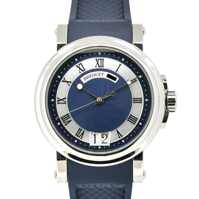 ブレゲ　BREGUET　マリーン2 ラージデイト　5817ST/Y2/5V8　SS　ブルー　39mm　ラバー　USED　中古