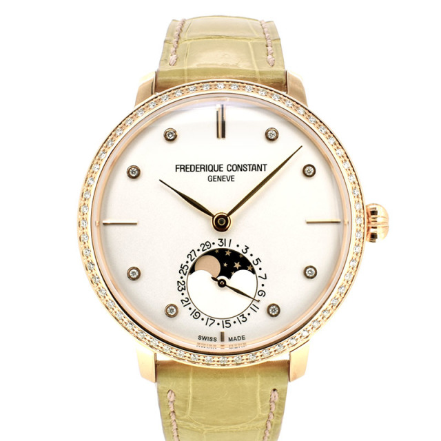 フレデリック・コンスタント　FREDERIQUE CONSTANT　スリムライン ムーンフェイズ　FC-703SD3SD4　ベゼル/8Pダイヤ　39mm　未使用品
