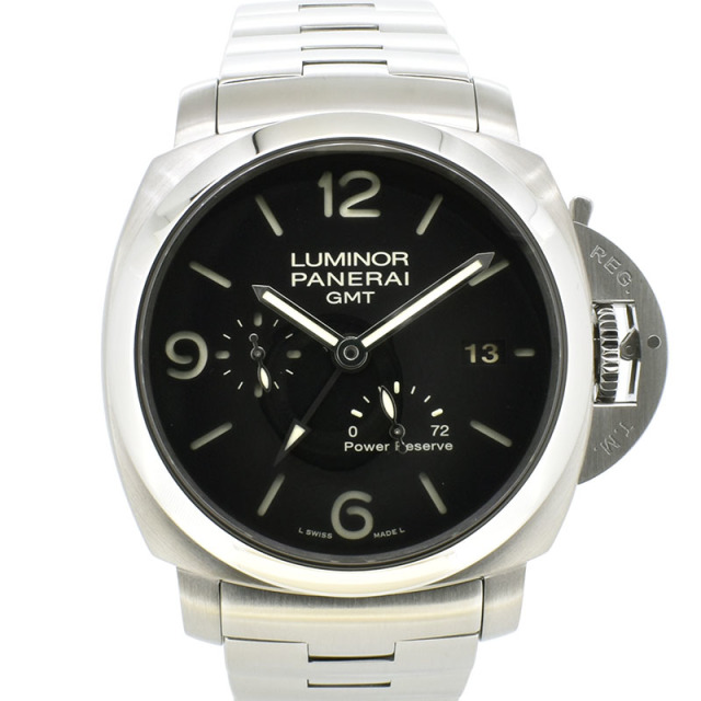 パネライ　PANERAI　ルミノール1950 3デイズ GMTパワーリザーブ　PAM00347　SS　44mm　ブラック　自動巻　USED　中古