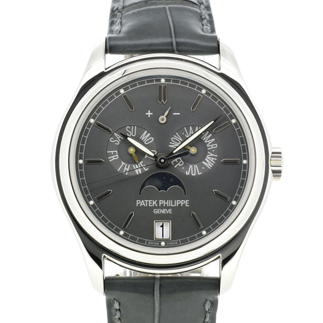 パテックフィリップ　PATEK PHILIPPE　コンプリケーション アニュアルカレンダー　5146P-001　39mm　プラチナ　革ベルト　自動巻き　USED　中古