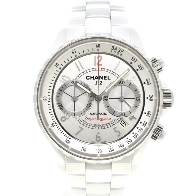 シャネル　CHANEL　J12　スーパーレッジェーラ　H3410　41mm　ホワイトセラミック　クロノグラフ　メンズ　USED　中古