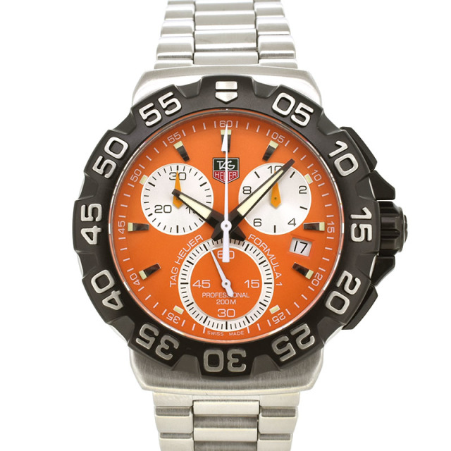 タグホイヤー　TAG HEUER　フォーミュラ1　クロノグラフ　CAH1113.BA0850　クォーツ　オレンジ　41mm　USED　中古