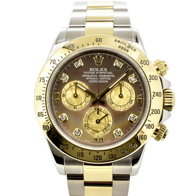 ロレックス　ROLEX　デイトナ　Ref.116523NG　ブラックシェル　8Pダイヤ　自動巻　40mm　V番　USED　中古