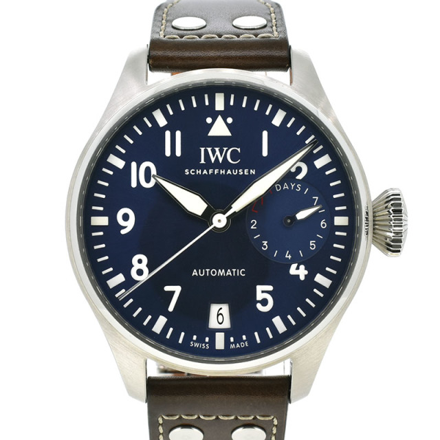 IWC　ビッグパイロットウォッチ　プティ・プランス　IW500916　46mm　ブルー　革ベルト　USED　中古