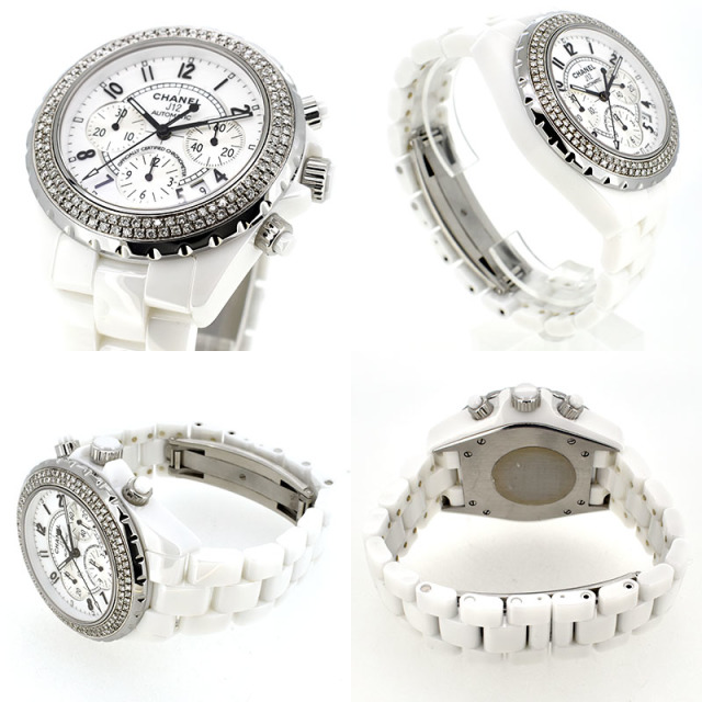 シャネル CHANEL J12 クロノグラフ H1007 ホワイトセラミック メンズ  