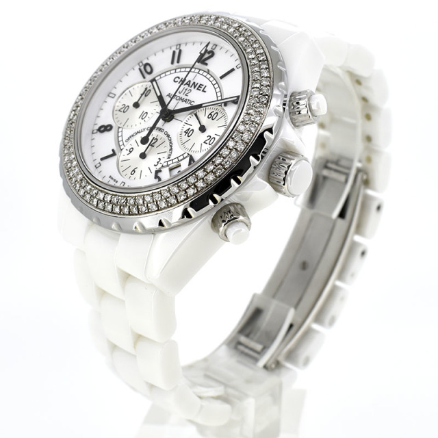 シャネル CHANEL J12 クロノグラフ H1007 ホワイトセラミック メンズ  