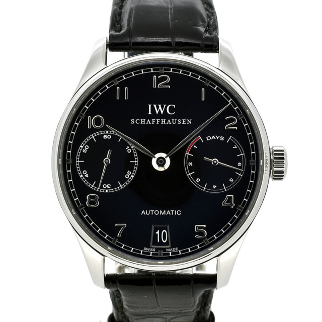 IWC　ポルトギーゼ オートマティック 7デイズ　IW500109　ブラック　革ベルト　42.3mm　USED　中古