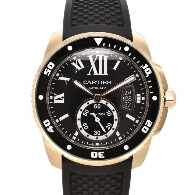 カルティエ　CARTIER　カリブル ドゥ カルティエ ダイバー　W7100052  ピンクゴールド　ブラック　42mm　USED　中古