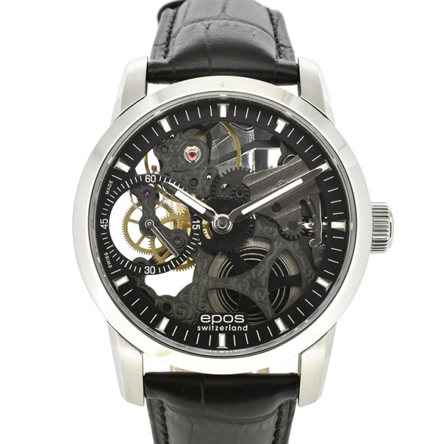 エポス　EPOS　エモーション スケルトン　3424BSKBK　手巻き　42mm　USED　中古