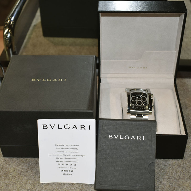 ブルガリ BVLGARI アショーマ クロノグラフ AA48BSSDCH 48mm ブラック USED 中古