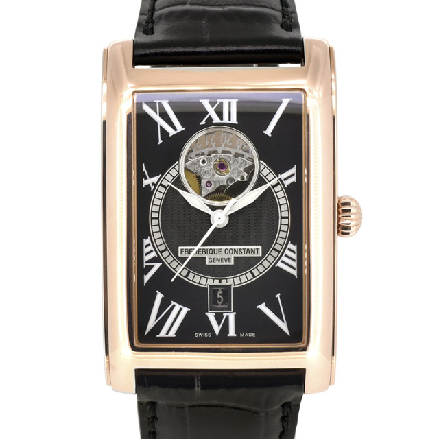 フレデリック・コンスタント　FREDERIQUE CONSTANT　カレ ハートビート　FC-315BS4C24　革ベルト　ブラック　30.7×39mm　USED　中古