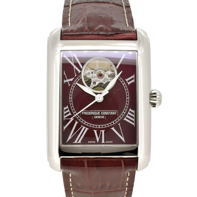 フレデリック・コンスタント　FREDERIQUE CONSTANT　カレ ハートビート　FC-310MDR4S36　革ベルト　ダークレッド　30.4×33.3mm　日本限定　USED　中古