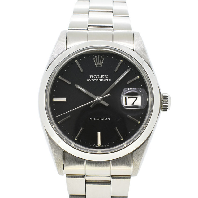 ロレックス　ROLEX　オイスターデイト　6694　ブラック　34mm　SS　手巻き　USED　中古