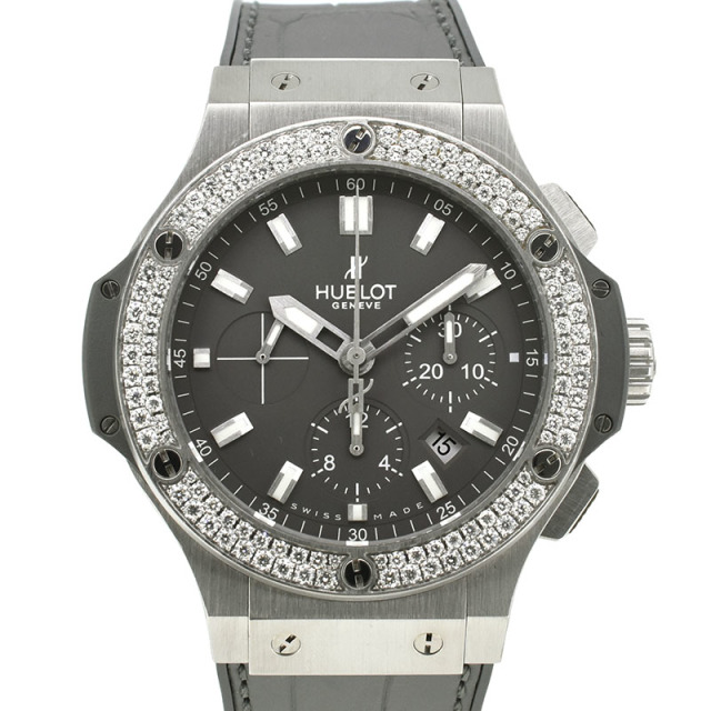 ウブロ　HUBLOT　ビッグバン アールグレイ ベゼルダイヤ　301.ST.5020.GR.1104　SS　44mm　USED　中古
