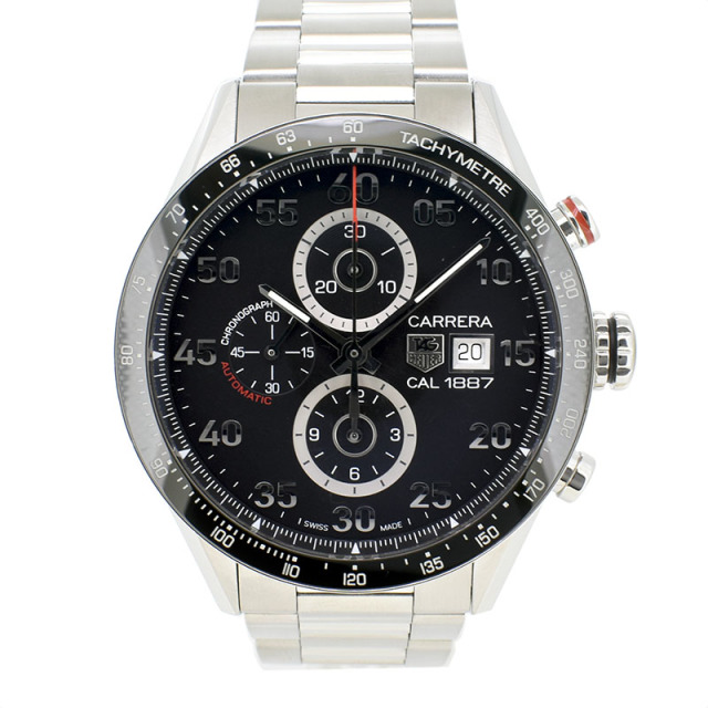 タグホイヤー　TAG HEUER　カレラ タキメータークロノ キャリバー1887　CAR2A10.BA0799　ブラック　SS　43mm　USED　中古
