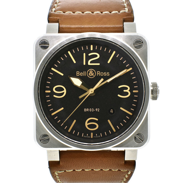 ベル＆ロス　BELL＆ROSS　BR03-92 ゴールデンヘリテージ　BR0392-ST-G-HE/SCA/2　ブラック　42mm　USED　中古