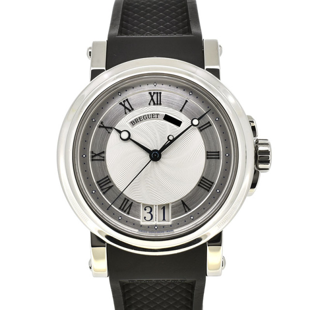 ブレゲ　BREGUET　マリーン2 ラージデイト　5817ST/12/5V8　SS　シルバー　39mm　ラバー　USED　中古