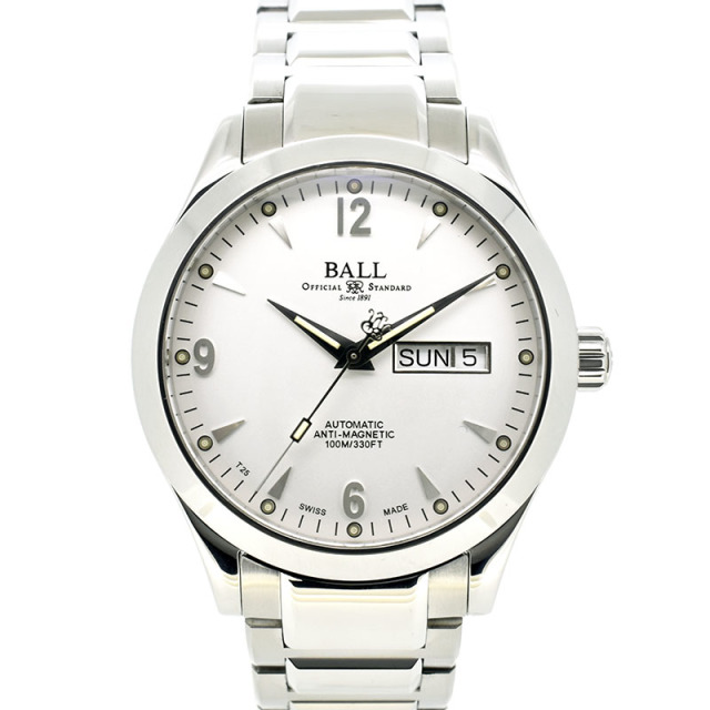ボールウォッチ　BALL　エンジニアII  オハイオ　NM2026C-S5J-WH　 デイデイト　ホワイト　SS　40mm　USED　中古