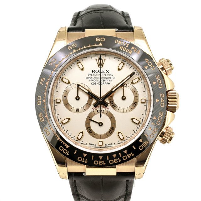 ロレックス　ROLEX　デイトナ　Ref.116515LN　K18PG　セラミックベゼル　40mm　アイボリー　革ベルト　G番　未使用品