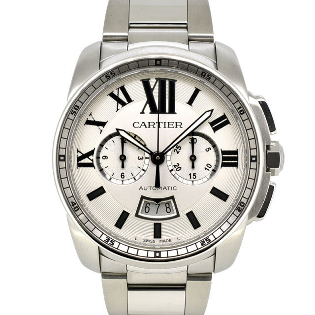 カルティエ　CARTIER　カリブル ドゥ カルティエ クロノグラフ　W7100045　SS　シルバー　42mm　USED　中古