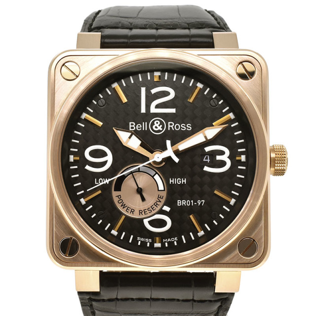 ベル＆ロス　BELL＆ROSS　BR01-97 リザーブ・ド・マルシェ　BR0197-PINKGOLD　46mm　ブラック　18KPG　世界250本限定  USED　中古