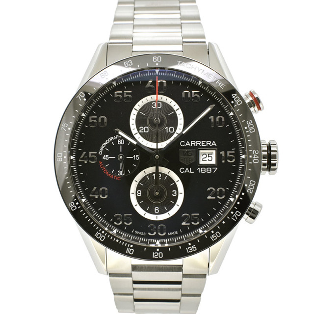 タグホイヤー　TAG HEUER　カレラ タキメータークロノ キャリバー1887　CAR2A10.BA0799　ブラック　SS　43mm　USED　中古