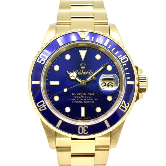 ロレックス　ROLEX　サブマリーナデイト　Ref.16618　18KYG　P番　ブルー　40mm　USED　中古