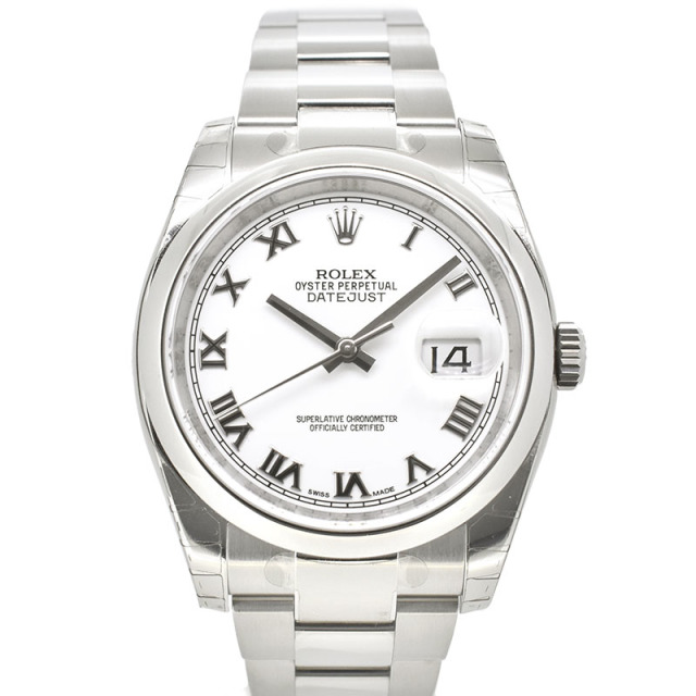 ロレックス　ROLEX　デイトジャスト　Ref.116200　ホワイトローマ  SS　自動巻　36mm　未使用品