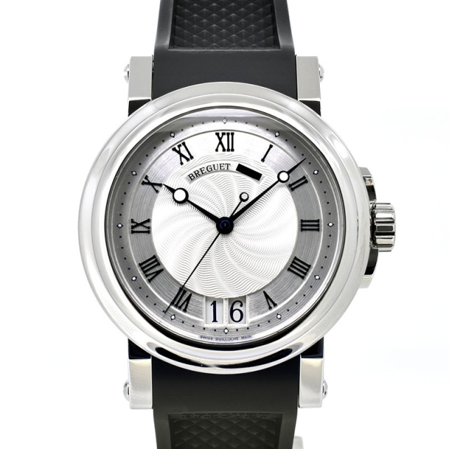 ブレゲ　BREGUET　マリーン2 ラージデイト　5817ST/12/5V8　SS　シルバー　39mm　ラバー　USED　中古