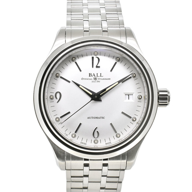ボールウォッチ　BALL　トレインマスター ストリームライナー 　NM1060D-SJ-WH  シルバー　SS　39mm　USED　中古