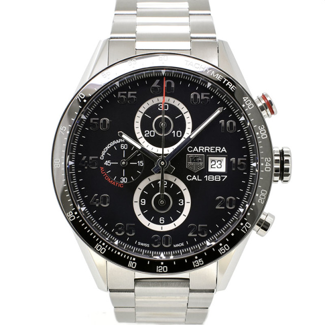 タグホイヤー　TAG HEUER　カレラ タキメータークロノ キャリバー1887　CAR2A10.BA0799　ブラック　SS　43mm　USED　中古