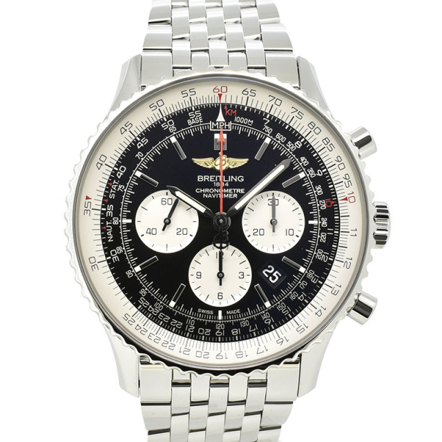 ブライトリング　BREITLING　ナビタイマー01 46mm　A017B09NP　SS　ブラック　USED　中古