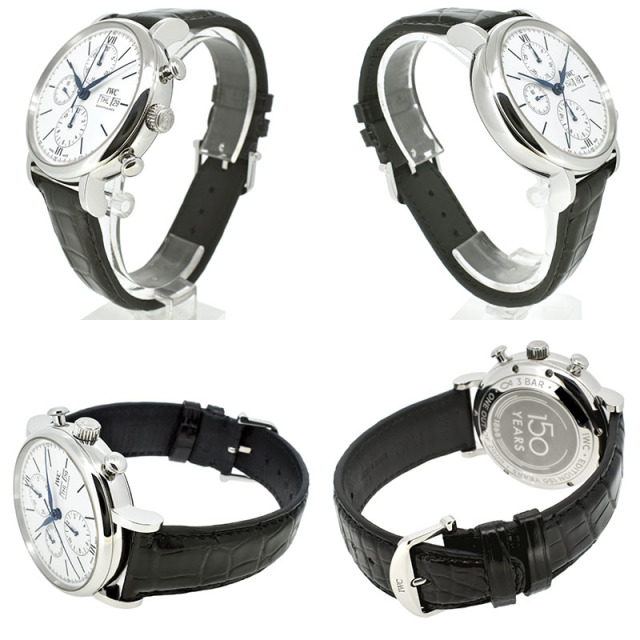 IWC ポートフィノ クロノグラフ 150イヤーズ IW391024 SS ホワイト 革 42mm 世界2000本限定 USED 中古
