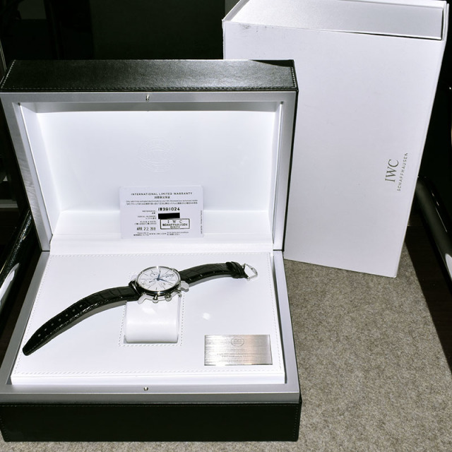 IWC ポートフィノ クロノグラフ 150イヤーズ IW391024 SS ホワイト 革 42mm 世界2000本限定 USED 中古
