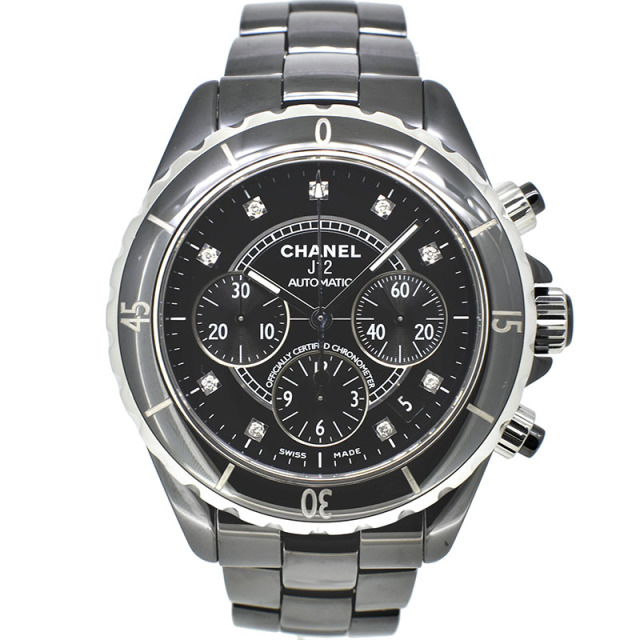 シャネル　CHANEL　J12 クロノグラフ　H2419　9Pダイヤ　自動巻　41mm　USED　中古
