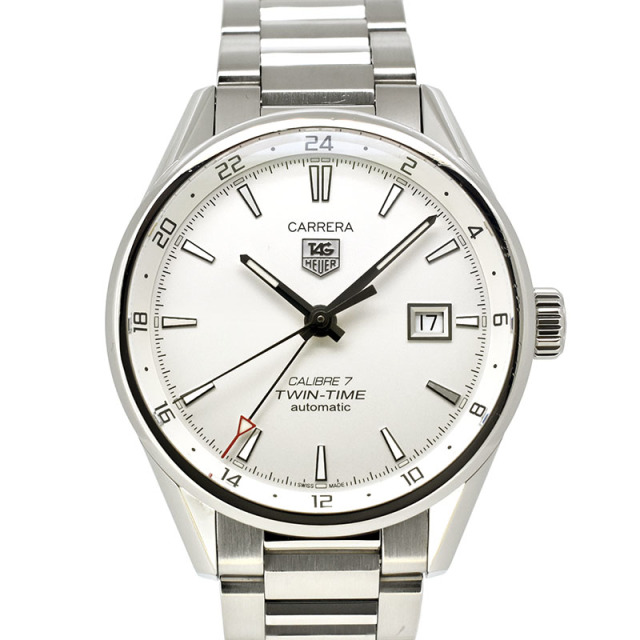 タグホイヤー　TAG HEUER　カレラ　ツインタイム　WAR2011.BA0723　キャリバー7　SS　シルバー　41mm　USED　中古