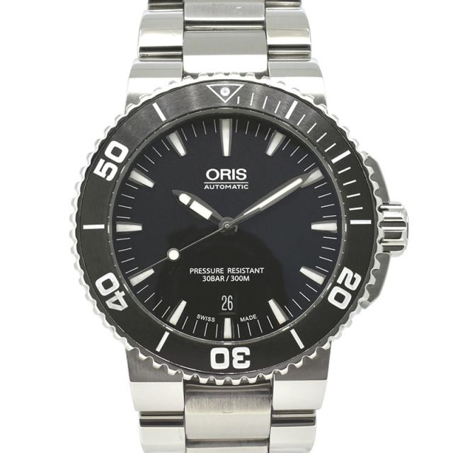 オリス　ORIS　アクイス デイト　733 7653 4154M　ブラック　43mm　USED　中古