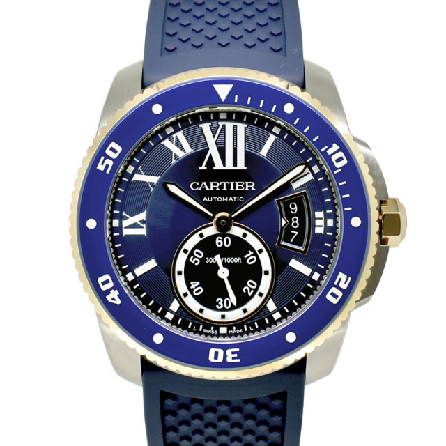 カルティエ　CARTIER　カリブル ドゥ カルティエ ダイバー　W2CA0008　ブルー　42mm　SS/18KPG　USED　中古