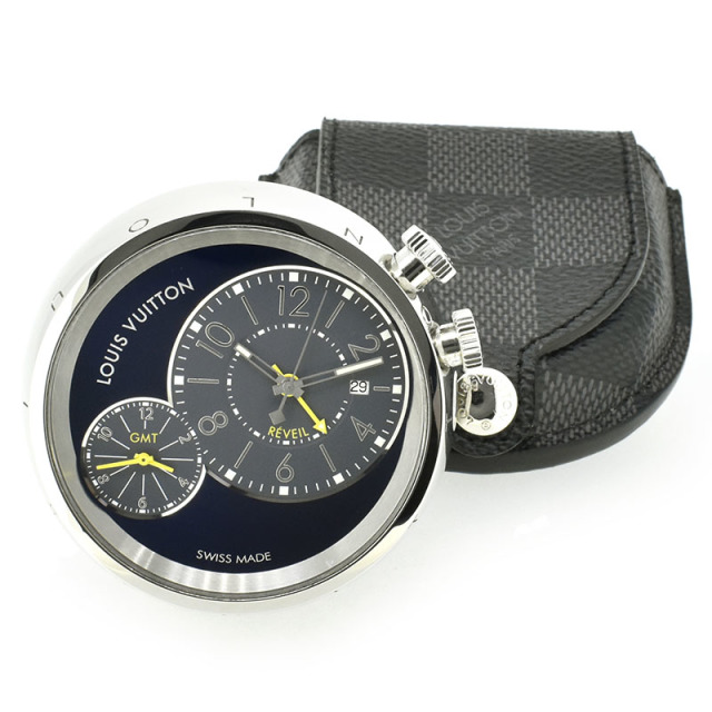 ルイヴィトン　LOUIS VUITTON 　タンブール トラベルクロック　Q181E　58mm　クォーツ　USED　中古