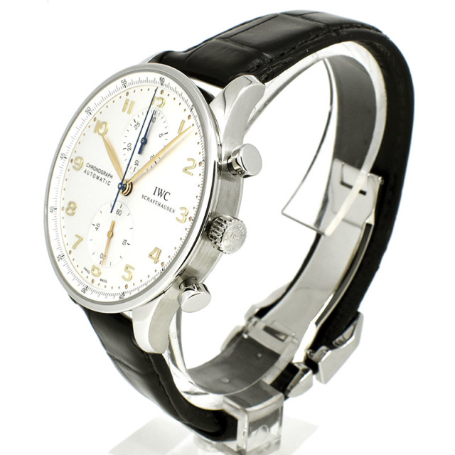 IWC ポルトギーゼ クロノグラフ IW371445 シルバー 金針 Dバックル 