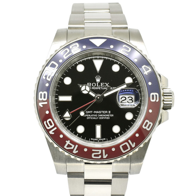 ロレックス　ROLEX　GMTマスター2　Ref.116719BLRO　18KWG　赤/青ベゼル　ブラック　40mm　USED　中古